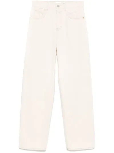 Closed Logo-patch Straight Jeans In White