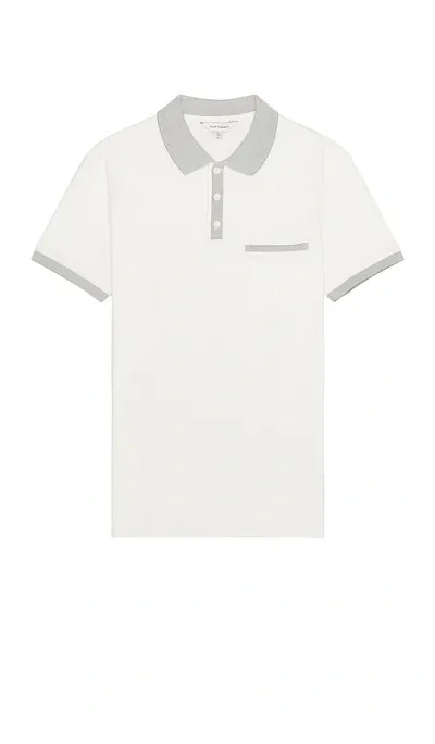 Club Monaco Feeder Collar Polo In White