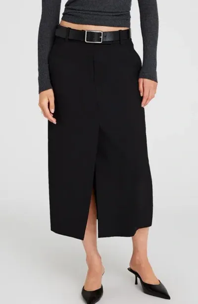 Club Monaco Midi Suit Skirt In Black