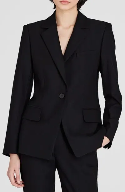 Club Monaco Stripe Jacquard Cutaway Blazer In Black