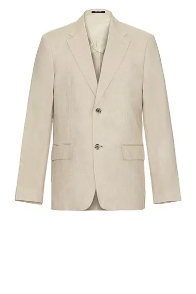 Club Monaco Tech Linen Suit Blazer In Light Khaki Mix