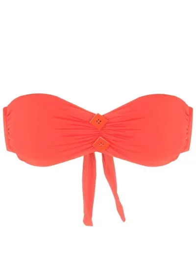 Clube Bossa Halterneck Bandeau Bikini Top In Orange