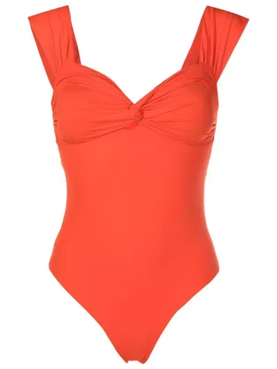 Clube Bossa Margareta Twist-detail Swimsuit In Orange