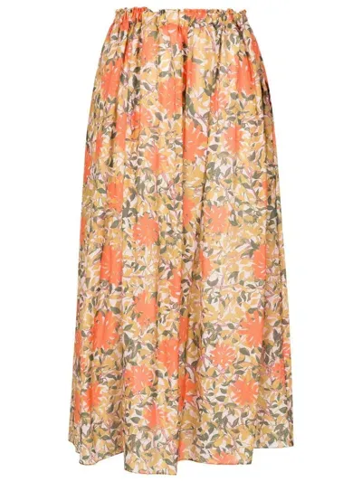 Clube Bossa Pavlova Floral-print Skirt In Orange