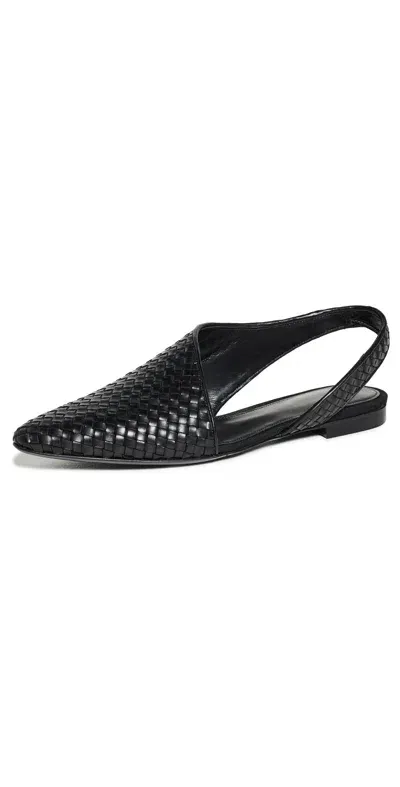 Co Asymmetric Slingback Flats Black