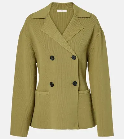 Co Double-breasted Blazer In Green