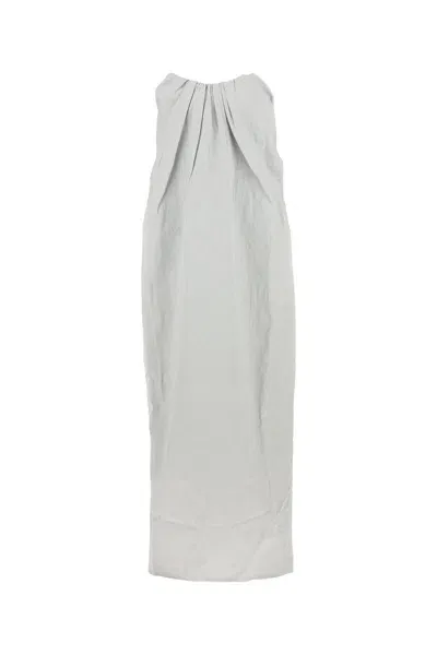 Co Tucked Strapless Linen Maxi Dress In Light Blue