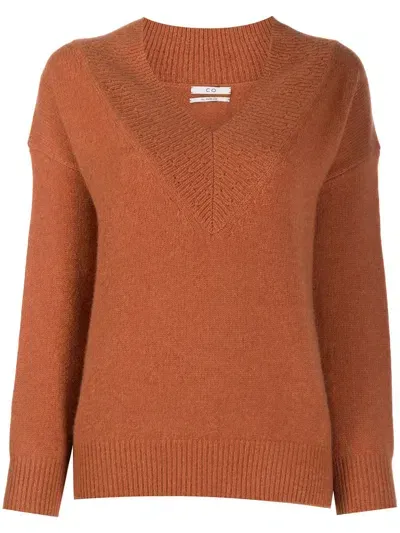 Co V-neck Cashmere Knit Jumper In Neutrals