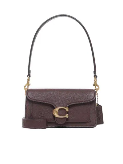 Coach Tabby Logo Plaque Shoulder Bag In Brown