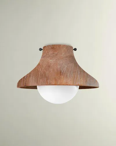 Coastal Living By Regina Andrew Surfside Wood Flush Mount In Natural Brown