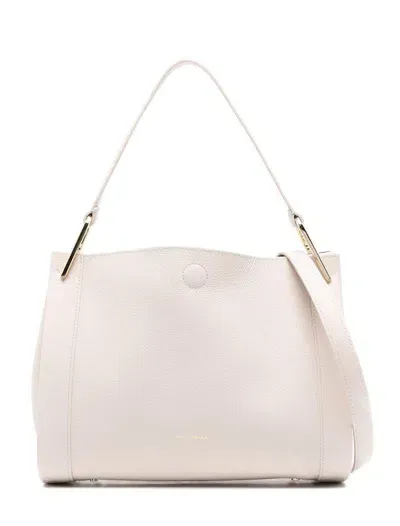 Coccinelle Logo-stamp Shoulder Bag In White