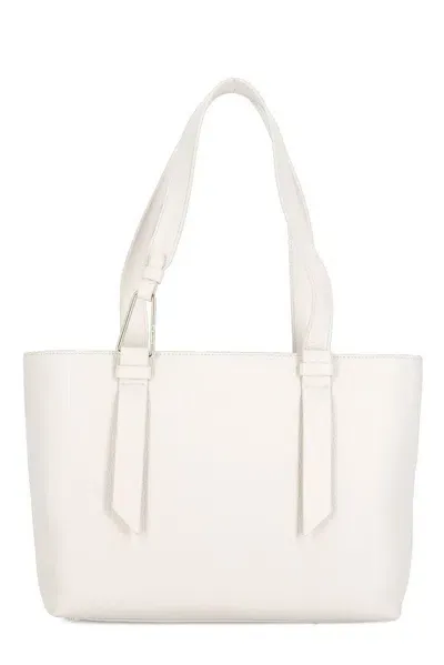 Coccinelle Malory Logo Stamp Medium Shoulder Bag In White