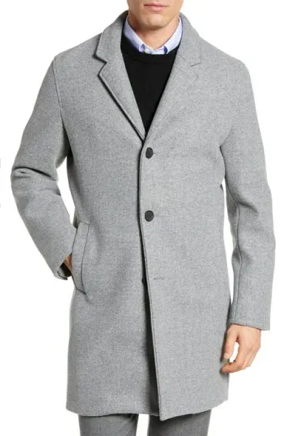 Cole Haan Regular Fit Stretch Wool Coat In Lt Grey