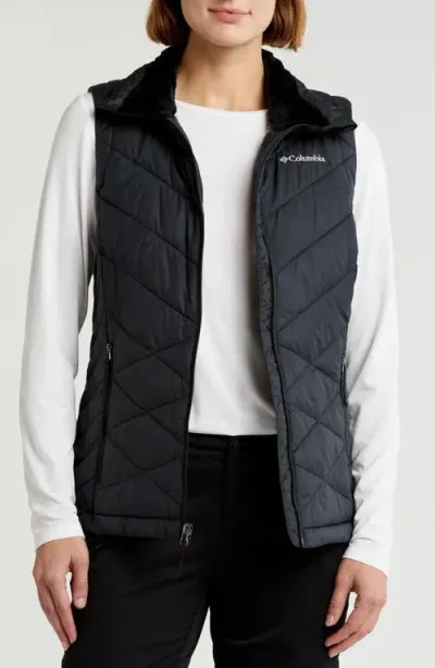 Columbia Heavenly Ii Water Repellent Quilted Vest In Black