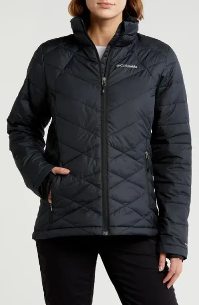 Columbia Heavenly Water Resistant Insulated Coat In Black