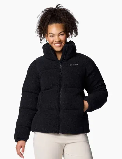 Columbia Puffect Sherpa Puffer Jacket In Black