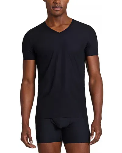 Commando Classic Microfiber V Neck Undershirt In Black