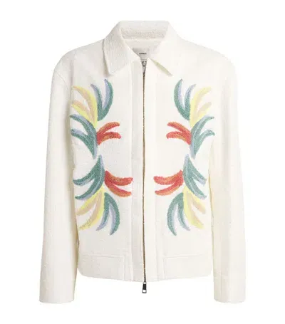 Commas Cotton Boucle Palm Jacket In White