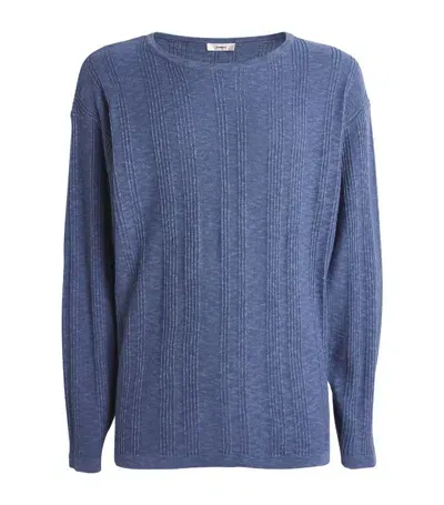 Commas Cotton-linen Sweater In Blau