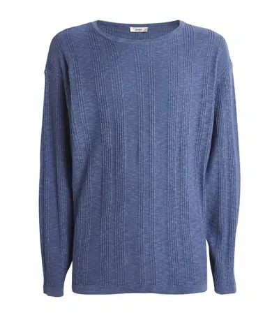 Commas Cotton-linen Sweater In Blue