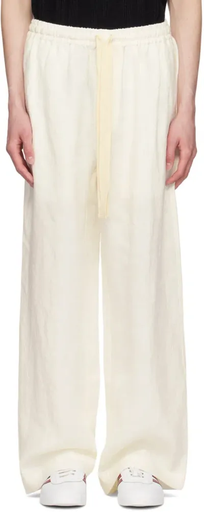 Commas White Wide-leg Linen Trousers