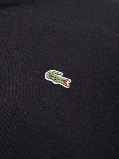 Comme Des Garçon Shirt Wool Sweater With Frontal Lacoste Patch In Black