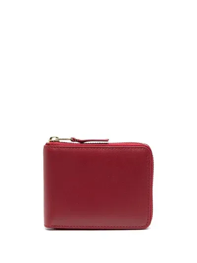 Comme Des Garçons Classic Zippered Wallet Accessories In Burgundy