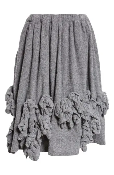 Comme Des Garçons Comme Des Garçons Deconstructed Pleated Wool Blend Tweed Skirt In Medium Grey