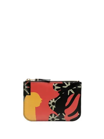 Comme Des Garçons Diana Ejaita Zipped Leather Wallet In Red