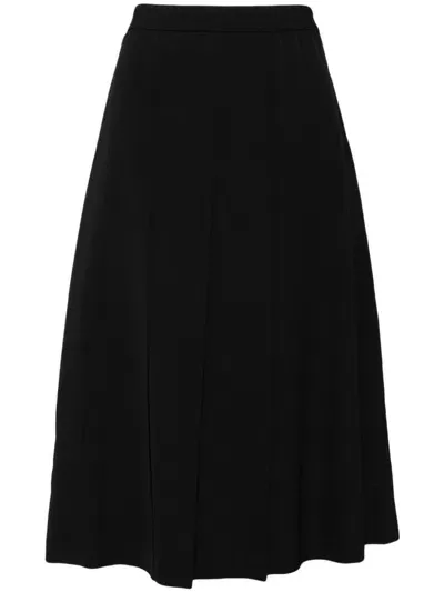 Comme Des Garcons Girl Pleated Wool Skirt In Black