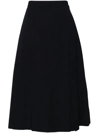 Comme Des Garcons Girl Pleated Wool Skirt In Blue