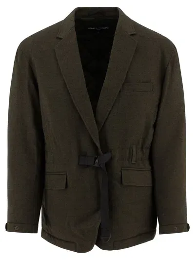 Comme Des Garçons Homme Deux Blazer With Self-tie Fastening Jackets In Green