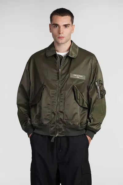 Comme Des Garçons Homme Deux Bomber In Green Nylon