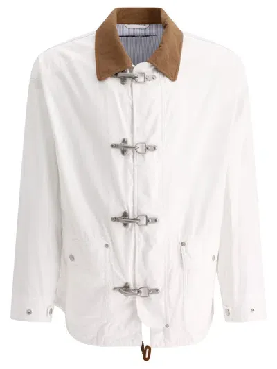 Comme Des Garçons Homme Deux Comme Des Garçons Homme Jacket With Frog Fastening In White