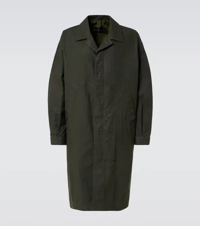 Comme Des Garçons Homme Deux Layered Cotton Coat In Green