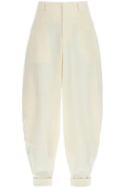 Comme Des Garçons Homme Deux Comme Des Garcons Homme Plus Stretch Wool Barrel Pants For Men/w In White