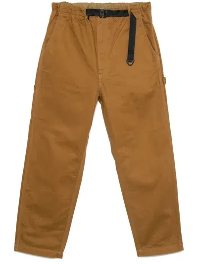 Comme Des Garçons Homme Deux Herringbone-pattern Trousers In Orange