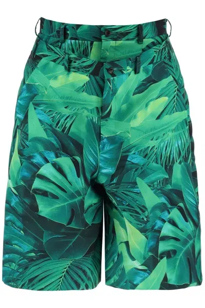 Comme Des Garçons Homme Deux Comme Des Garçons Homme Plus Allover Printed Bermuda Shorts In Green