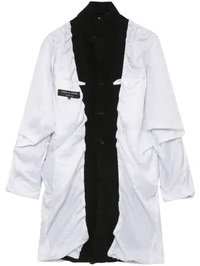 Comme Des Garçons Homme Deux Logo-appliqué Coat In White