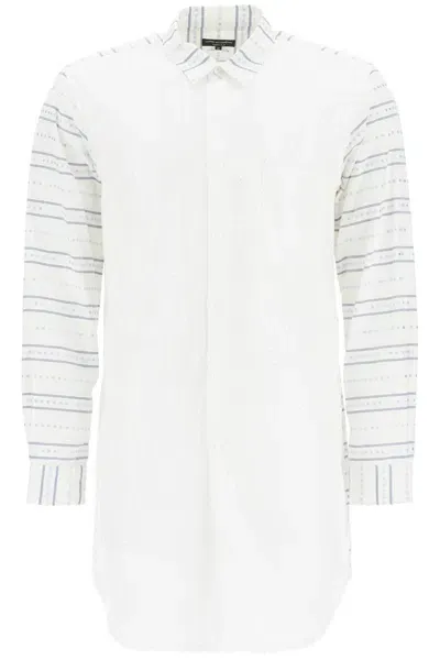 Comme Des Garçons Homme Deux Maxi Jacquard Shirt With In White