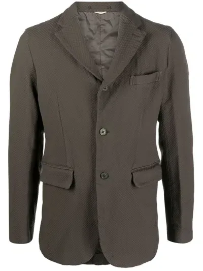 Comme Des Garçons Homme Deux Notched-collar Single-breasted Blazer In Green