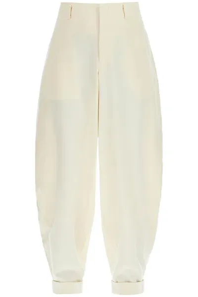 Comme Des Garçons Homme Deux Stretch Wool Barrel Pants For Men/w In White