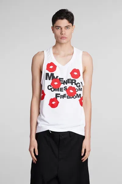 Comme Des Garçons Homme Deux Tank Top In White Polyester