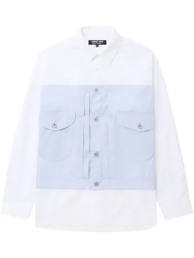 Comme Des Garçons Homme Deux Two-tone Poplin Shirt In White