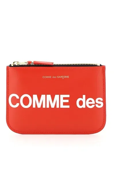 Comme Des Garçons Huge Logo Pouch In Red