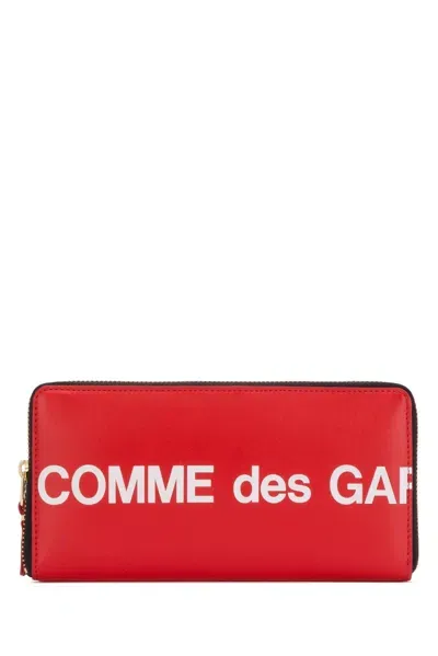 Comme Des Garçons Huge Logo Wallet In Red