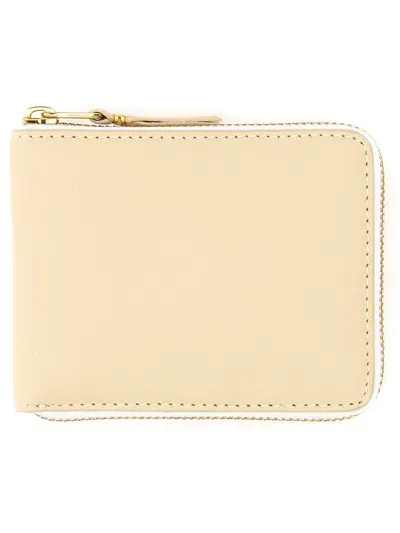 Comme Des Garçons Leather Wallet In White