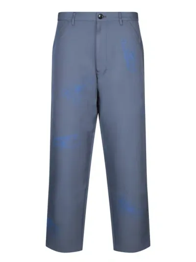 Comme Des Garçons Mid-rise Trousers In Blue