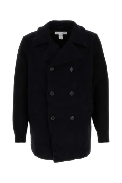 Comme Des Garçons Shirt Midnight Blue Wool Blend Coat