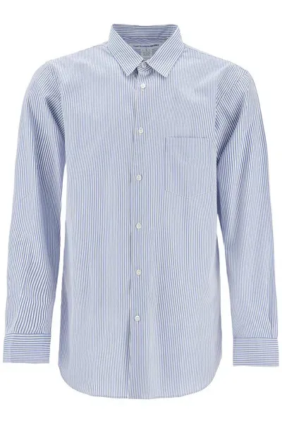 Comme Des Garçons Shirt Men's Strong Will Striped Long Sleeve Shirt In Blue